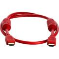 Cmple 28AWG HDMI Cable with Ferrite Cores - Red- 3FT 975-N